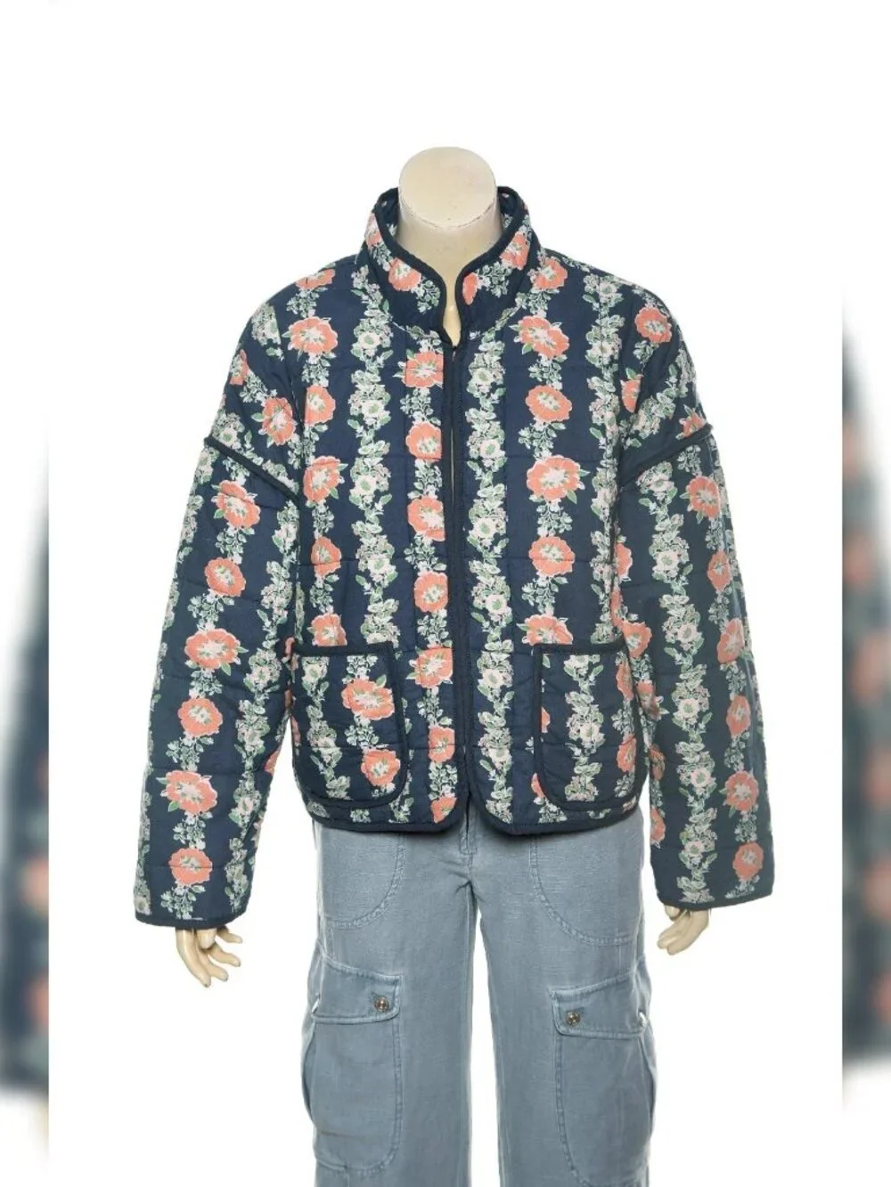 Free People Chloe Jacket L 10 Women Casual Floral Winter Quilted Coat NEW 45744 - Picture 3 of 5